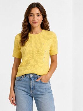 NWT Tommy Hilfiger Yellow Cotton Sweater size M